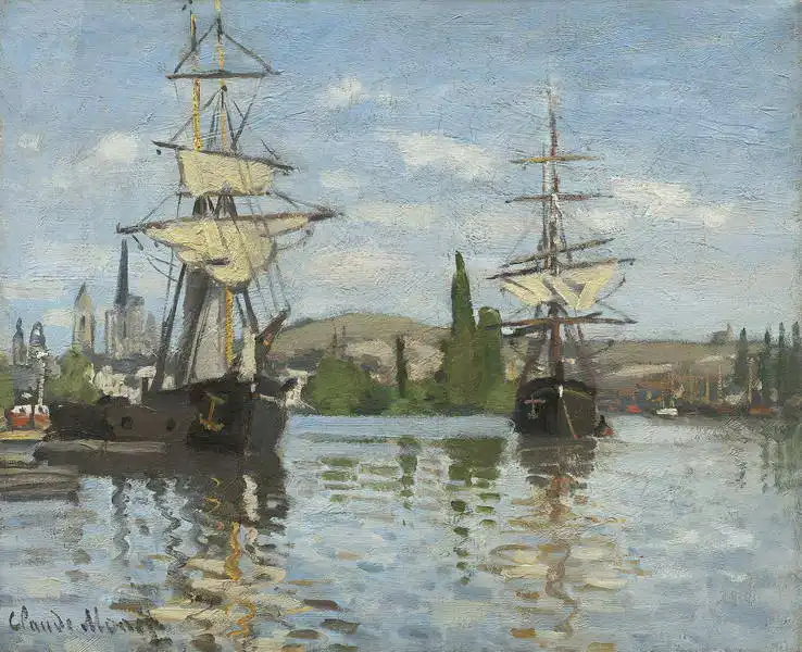 Monet, Claude: Lodě na Seině v Rouenu
