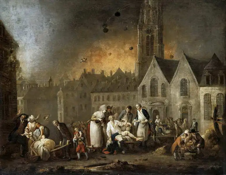 Watteau, Francois Louis Joseph: Velké náměstí v Lille během obléhání v roce 1792