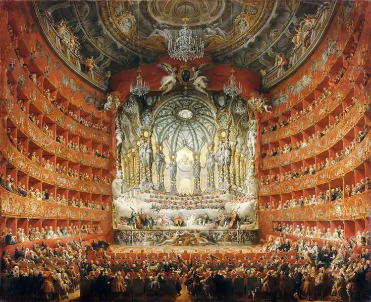 Panini, Giovanni Paolo: Koncert pro kardinála de la Rochefoucauld v divadle Argentina v Římě