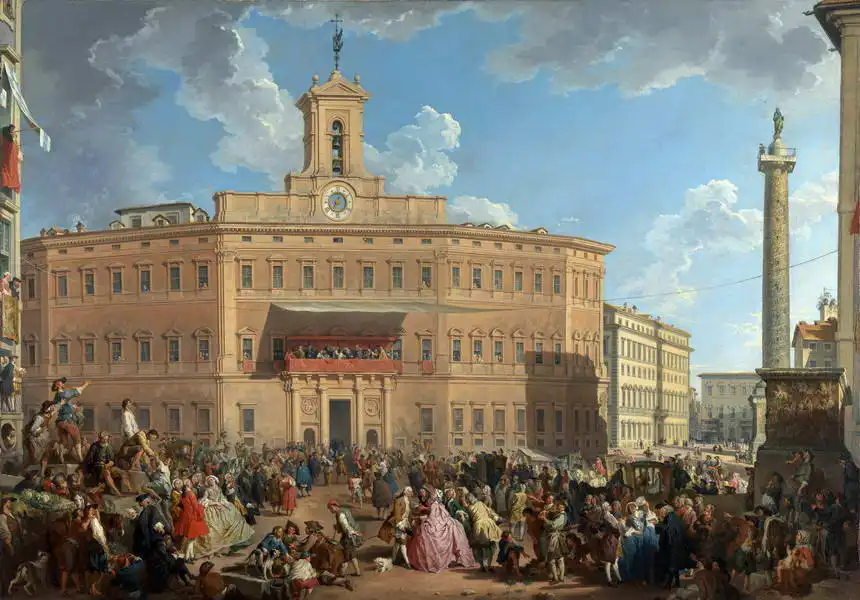Panini, Giovanni Paolo: Loterie v Piazza di Montecitorio