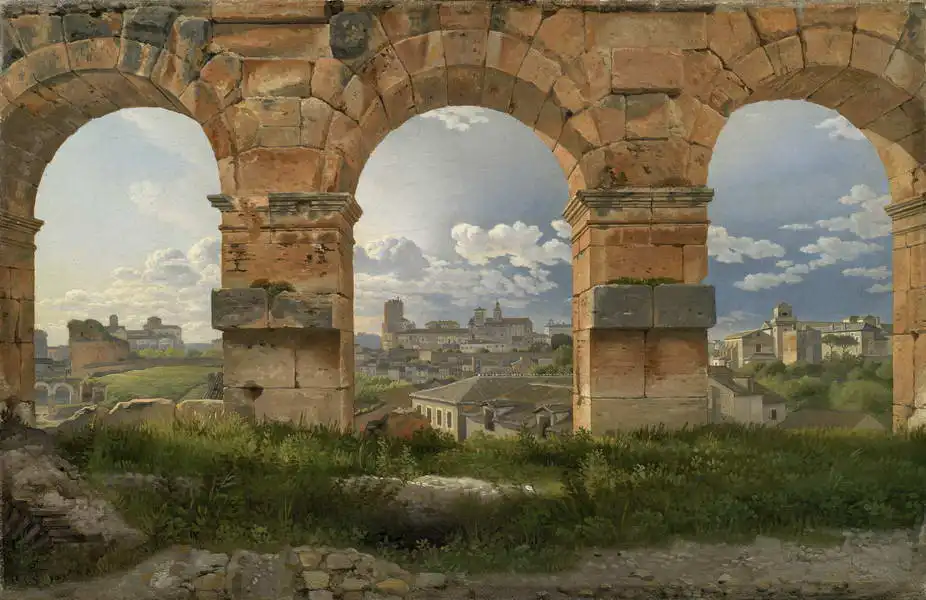 Eckersberg, Christoffer W.: Tři ze severozápadních oblouků Colossea v Římě