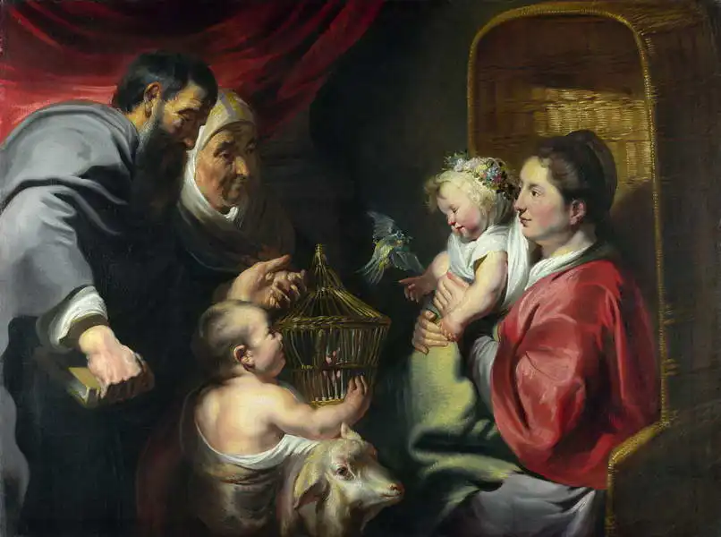 Jordaens, Jacob: Panna Marie, sv. Jan a jeho rodiče