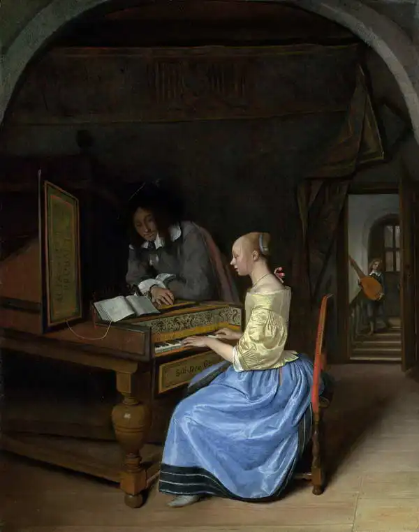 Steen, Jan Havicksz: Mladá žena hrající na cembalo