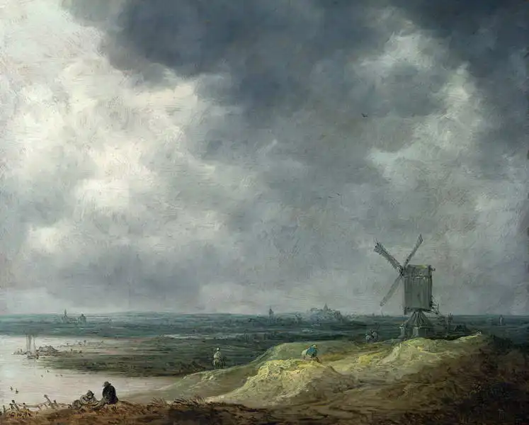 Goyen, Jan van: Větrný mlýn u řeky