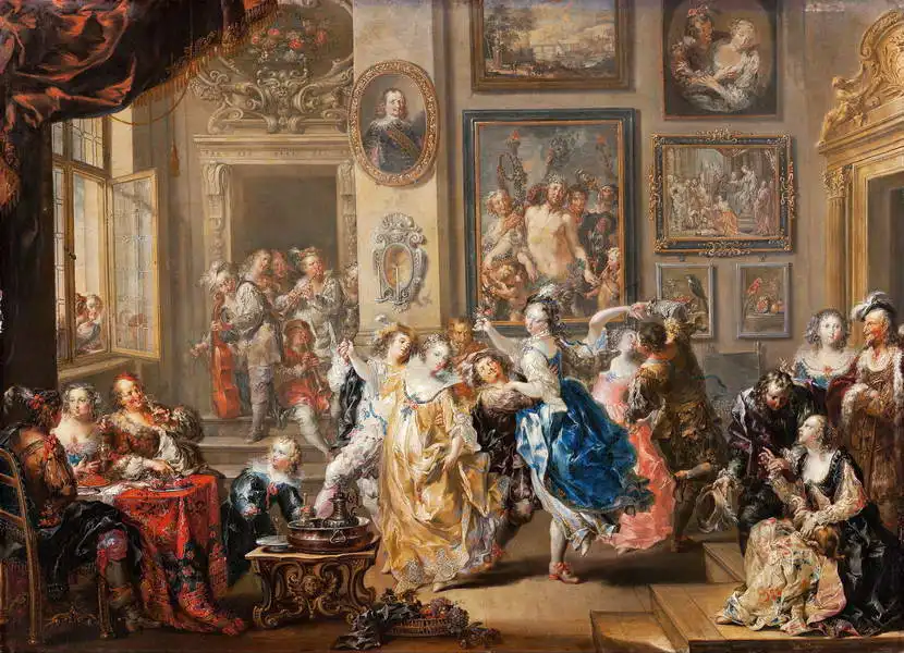 Platzer, Johann Georg: Taneční scéna v paláci