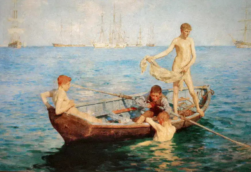 Tuke, Henry Scott: Srpen 1893, modrá