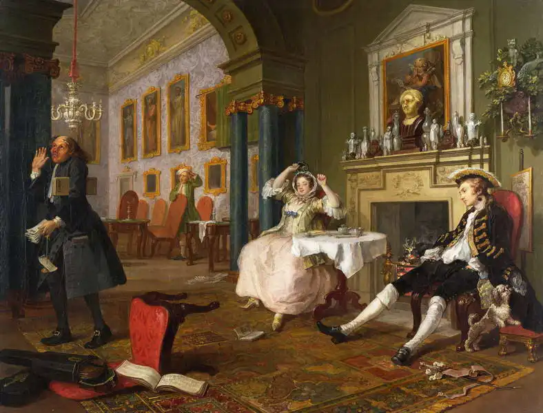 Hogarth, William: Manželství A la Mode č. 2 - hlava na hlavě