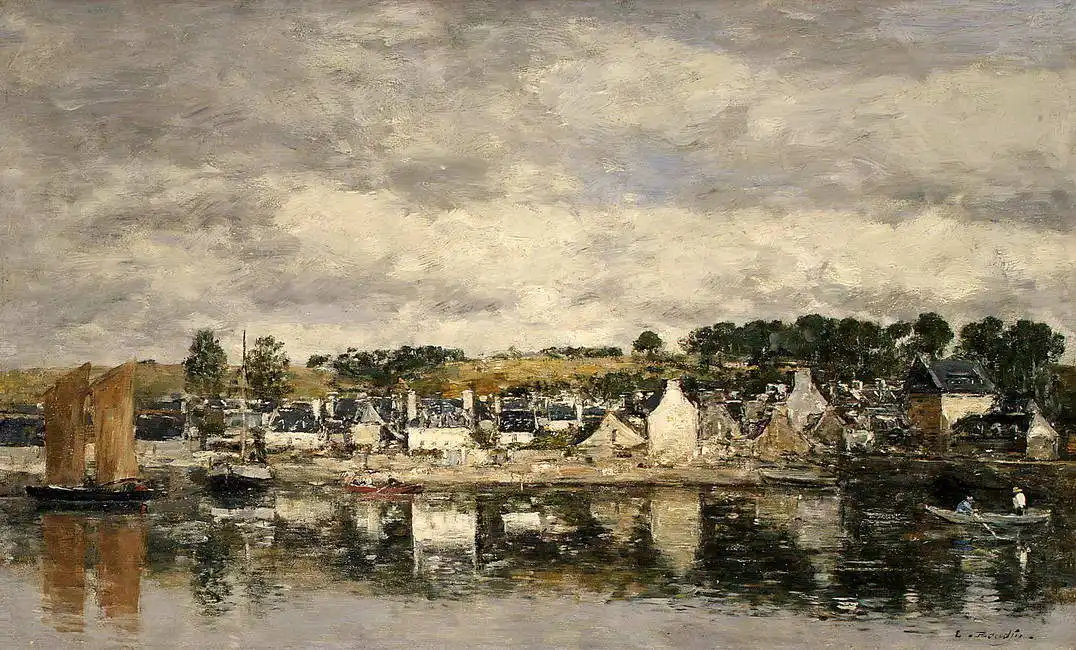 Boudin, Eugene Louis: Ves u řeky