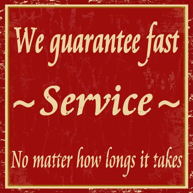 Neznámý: We guarantee fast service