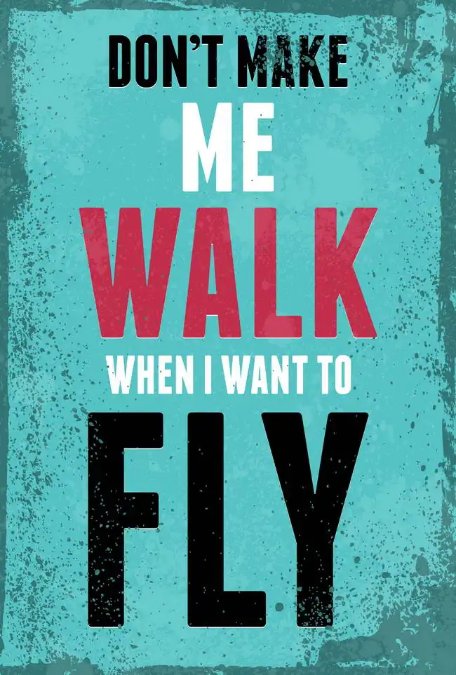 Neznámý: Do not me walk when I want to fly