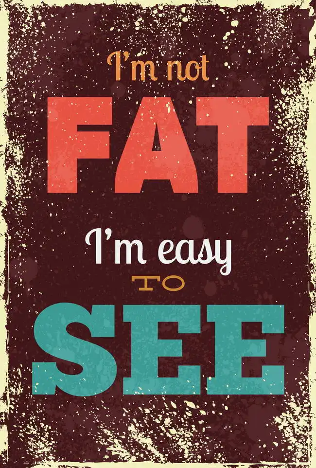 Neznámý: I am not fat, I am easy to see