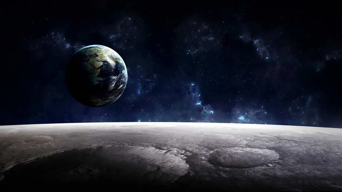Unknown: Vue de la Terre depuis la surface de la Lune