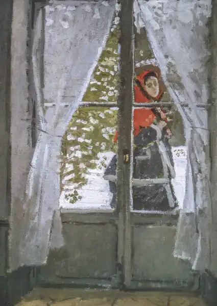 Monet, Claude: Červený šátek (paní Monetová)