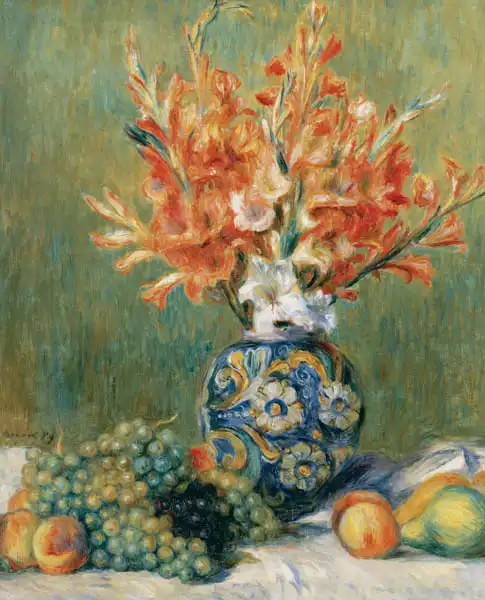 Renoir, Auguste: Zátiší s květinami a ovocem