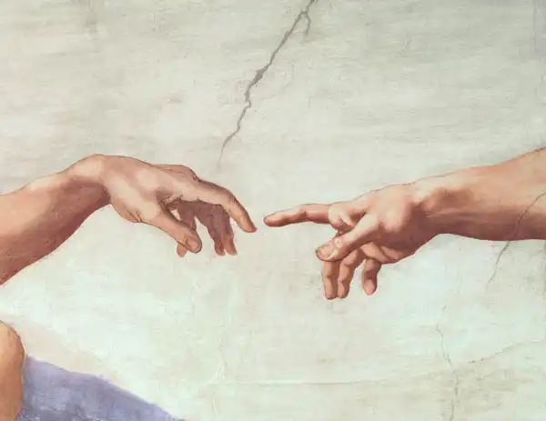 Buonarroti, Michelangelo: Stvoření Adama (detail)