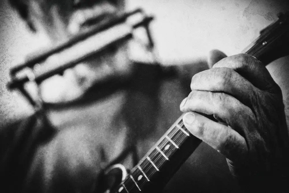 Schleicher-Schwarz, Roswitha: Lupo con mandolino e armonica