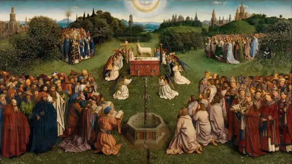 Eyck, van Jan: Klanění mystickému beránku (gentský oltář)