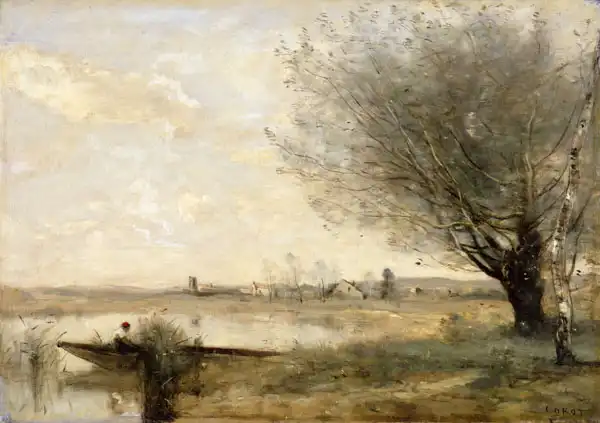 Corot, J. B. Camille: Rybář u břehu