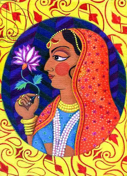 Tattersfield, Jan: Maharani with white and pink flower