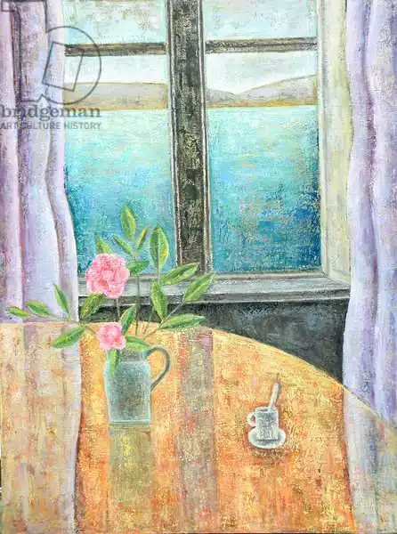 Addinall, Rut: Still Life in Window with Camellia