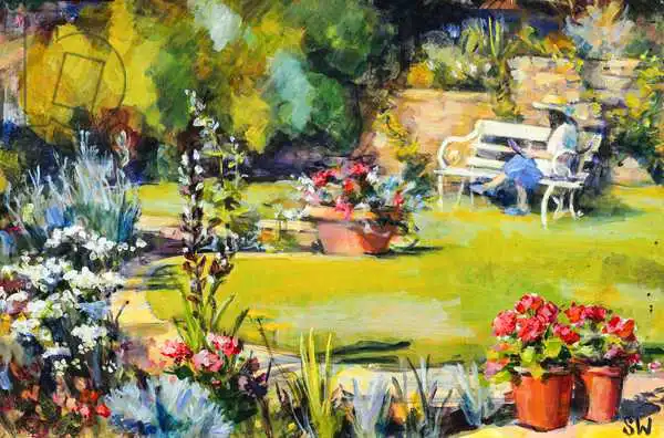 Wales, Su: Reading in the garden