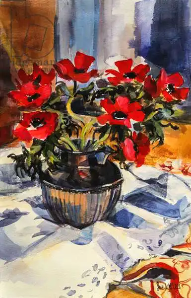 Wales, Su: Red anemones, 1994