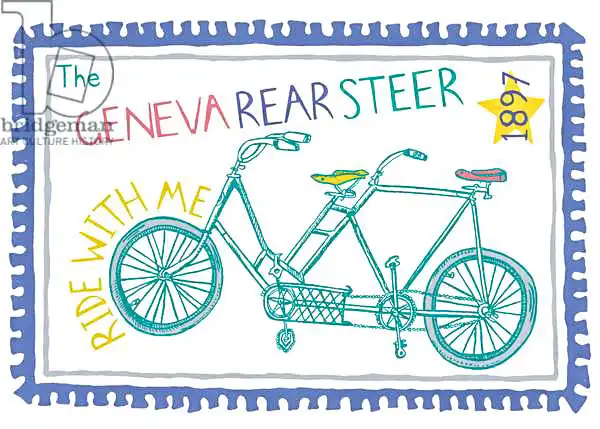 Elise, Ambe: Geneva Rear Steer, pen and ink, digitally coloured