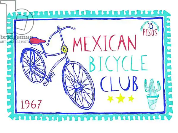 Elise, Ambe: Mexican Bicycle Club, pen and ink, digitally coloured