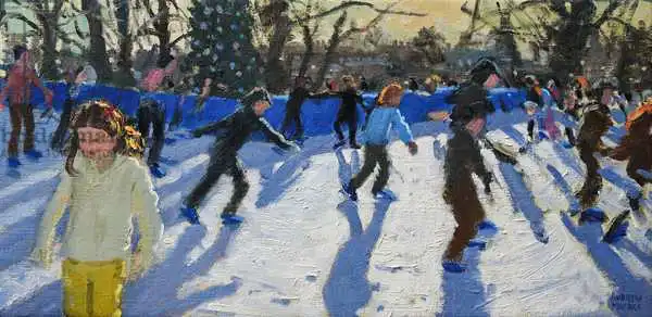 Macara, Andre: Ice skaters, Christmas Fayre, Fair, Hyde Park,London