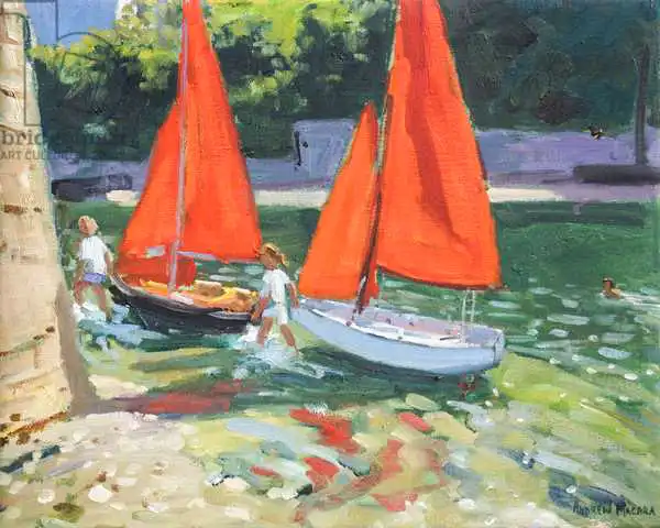 Macara, Andre: Girls with sail boats Looe
