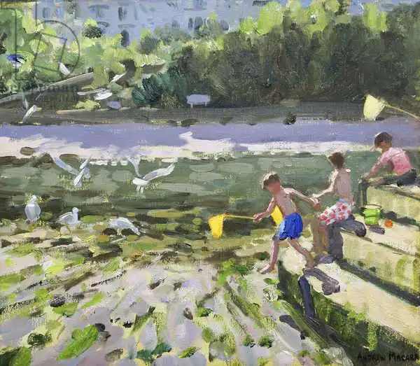 Macara, Andre: Kids and seagulls,Looe