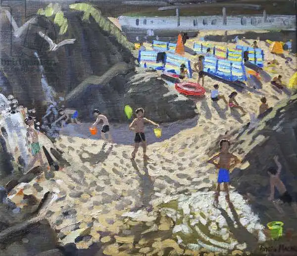 Macara, Andre: Waterfall, Porthmeor beach, St. Ives