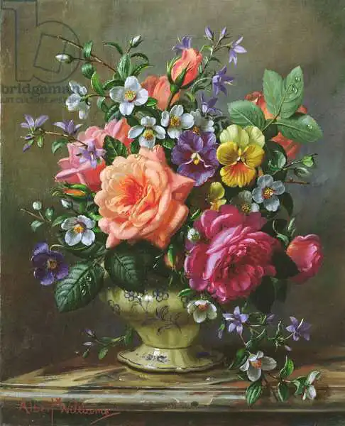 Williams, Albert: AB111/2 Roses and pansies