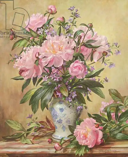Williams, Albert: AB/302 Vase of Peonies and Canterbury Bells