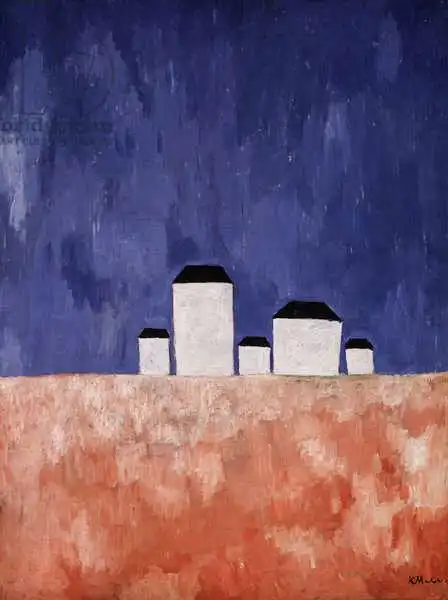 Malevich, Kazimir Severinovich: Landscape with Five Houses