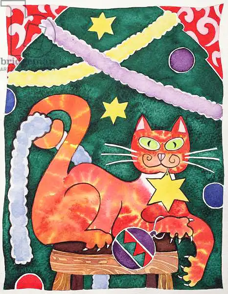 Baxter, Cathy: Weihnachtskatze mit Dekorationen
