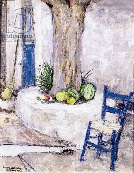 Schofield, Diana: Blue Chair by the Tree