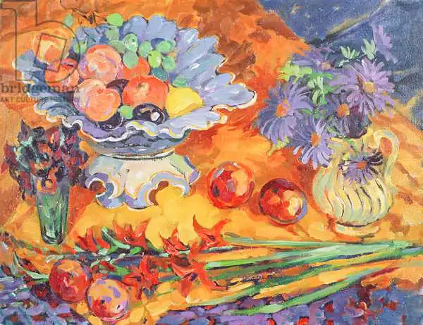 Lloyd, Elizabeth Jane: Peaches in a Blue Dish