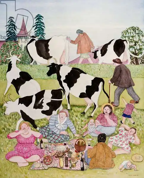 Lawson, Gillian: Picnic with Cows