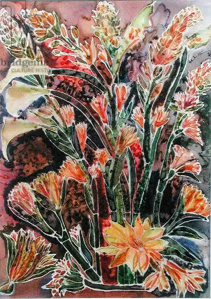 Simon, Hilar: Calla Lillies with Tuber Roses