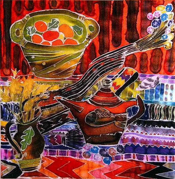 Simon, Hilar: Teapot and Textiles