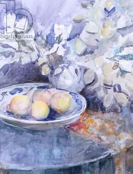 Armitage, Karen: Delft Platter on a Circular Table