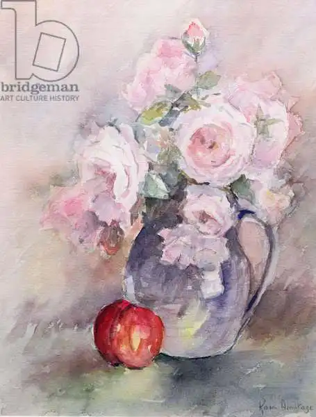 Armitage, Karen: Pink Roses in a Blue Jug
