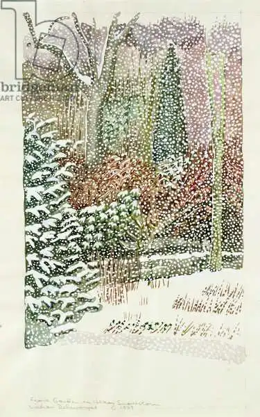 Delevoryas, Lillian: Front Garden in Heavy Snowstorm
