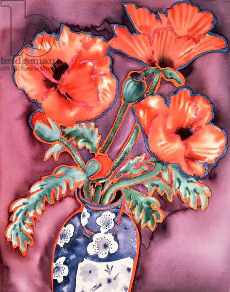 Delevoryas, Lillian: Poppies in Chinese Vase