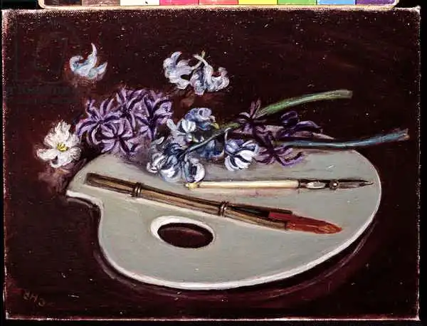 Hervey-Bathurst, Caroline: Porcelain Palette with Flowers
