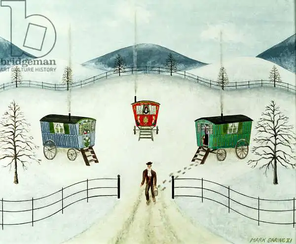 ESTATE OF MARK BARING: Gypsy Caravans in the Snow