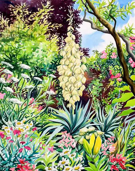 Ryland, Christophe: Garden with Flowering Yucca