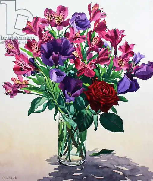 Ryland, Christophe: Flowers with Red Rose