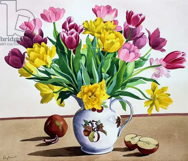 Ryland, Christophe: Tulips in Jug with Apples